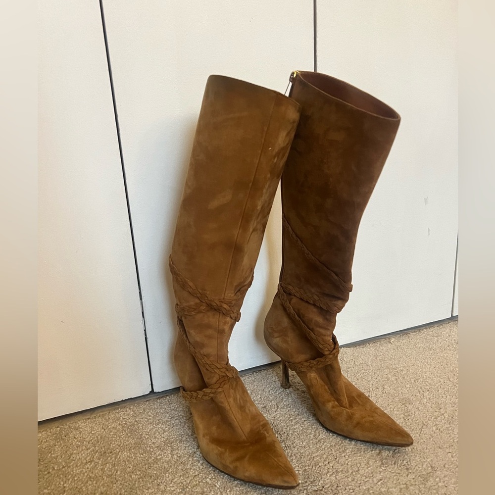 Jimmy Choo Brown Suede High Knee Boots